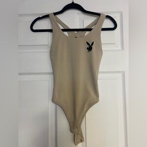 PLAYBOY Beige Bodysuit size S